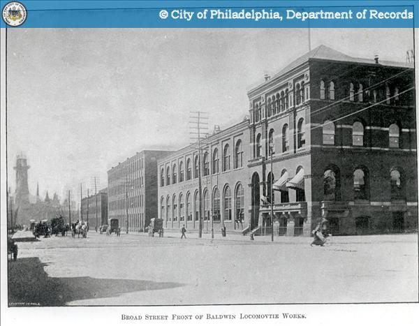 Baldwin Locomotive Works on the southwest Broad Street frontage, 1892